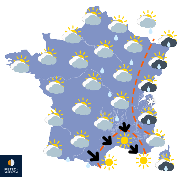 Carte de prévisions du temps du Jeudi 9 avril 2026
