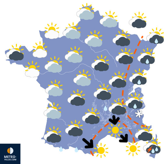 Carte de prévisions du temps du Vendredi 10 avril 2026