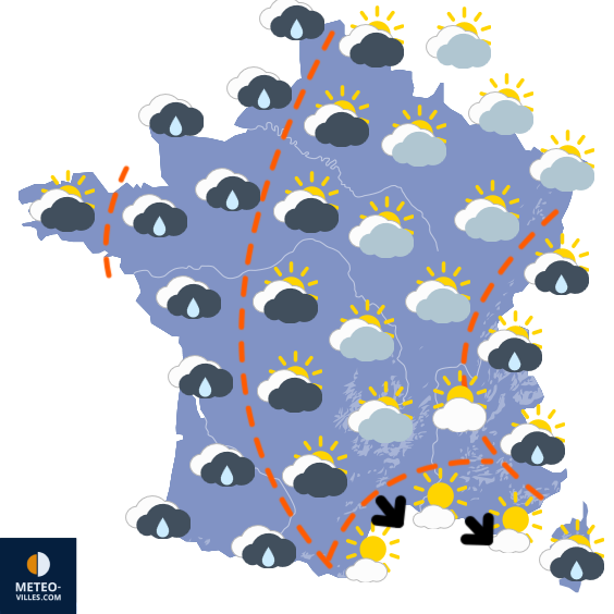 Carte de prévisions du temps du Jeudi 9 avril 2026