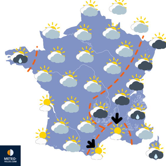Carte de prévisions du temps du Vendredi 10 avril 2026