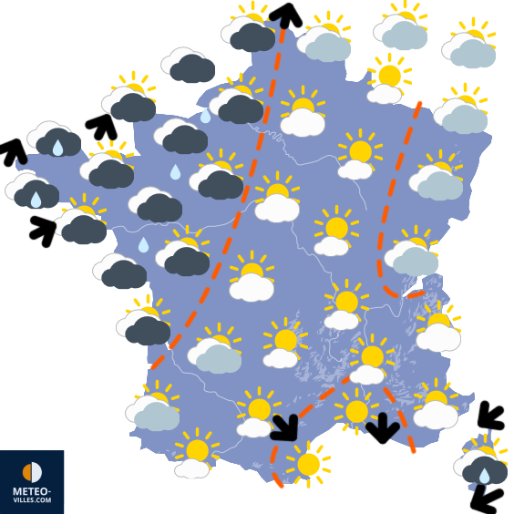 Carte de prévisions du temps du Mardi 14 avril 2026