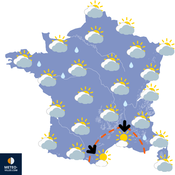 Carte de prévisions du temps du Vendredi 10 avril 2026