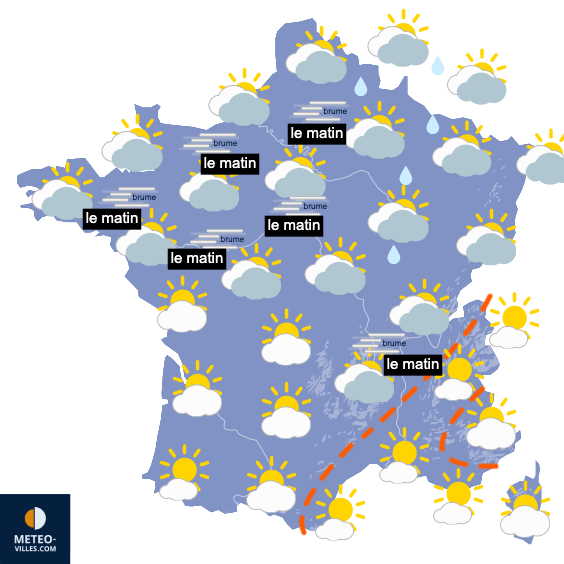 Carte de prévisions du temps du Mercredi 15 avril 2026