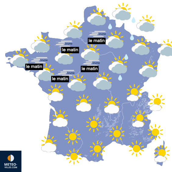 Carte de prévisions du temps du Jeudi 16 avril 2026