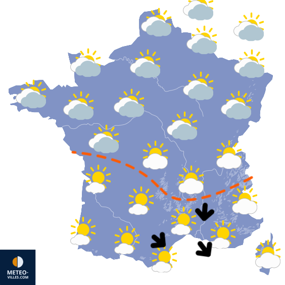 Carte de prévisions du temps du Samedi 11 avril 2026