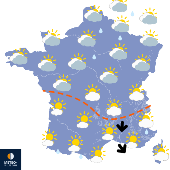 Carte de prévisions du temps du Dimanche 12 avril 2026