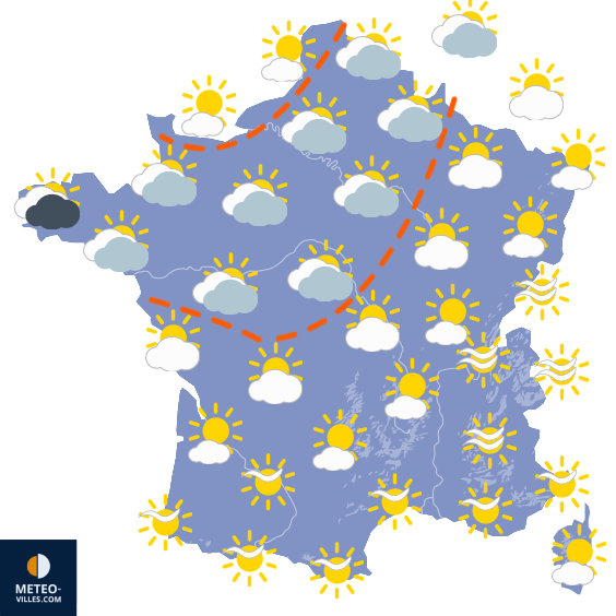 Carte de prévisions du temps du Jeudi 16 avril 2026