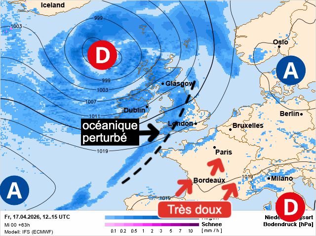 Carte de prévisions d'europe du Vendredi 17 avril 2026