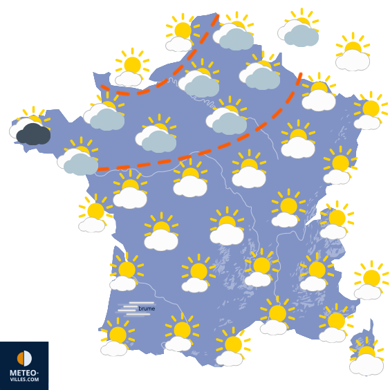 Carte de prévisions du temps du Vendredi 17 avril 2026