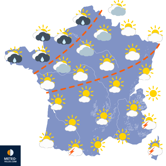 Carte de prévisions du temps du Samedi 11 avril 2026