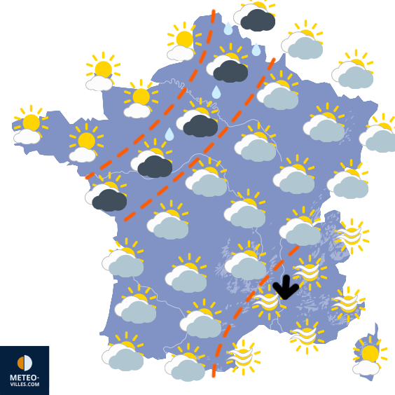 Carte de prévisions du temps du Jeudi 16 avril 2026
