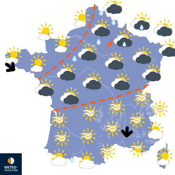 Carte de prévisions du temps du Vendredi 17 avril 2026