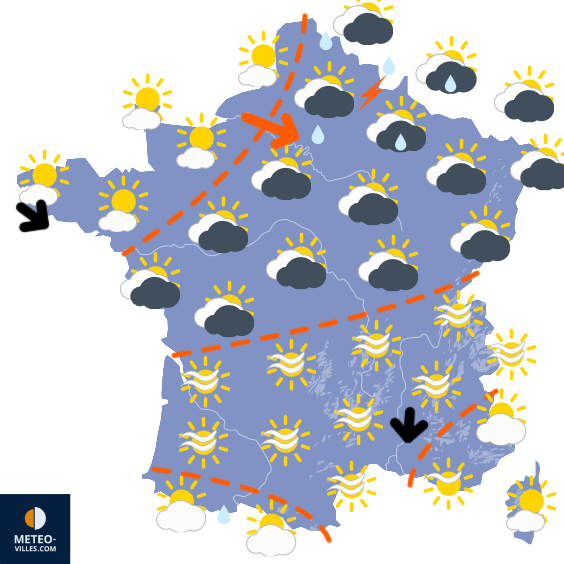 Carte de prévisions du temps du Vendredi 17 avril 2026