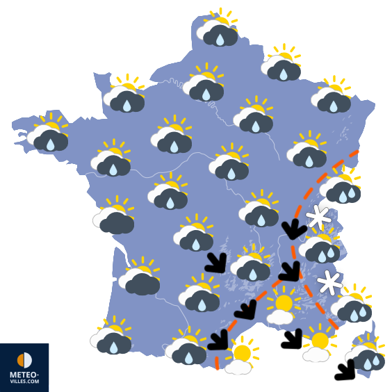 Carte de prévisions du temps du Samedi 11 avril 2026