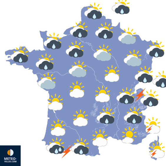 Carte de prévisions du temps du Samedi 11 avril 2026