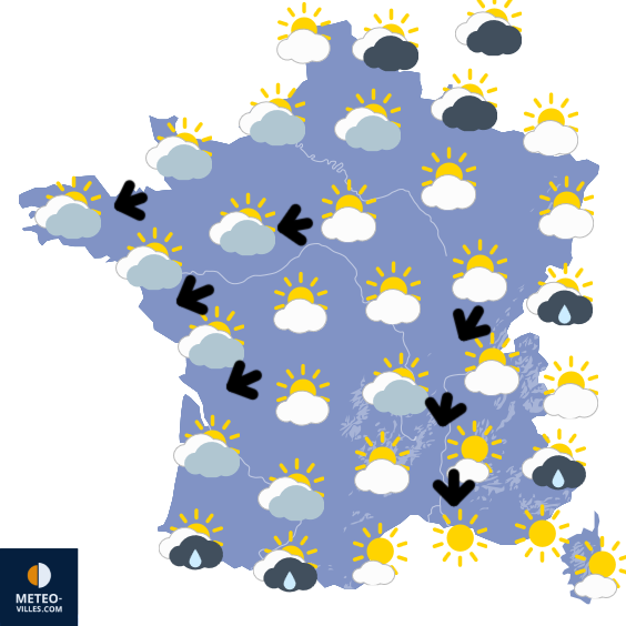 Carte de prévisions du temps du Mardi 14 avril 2026