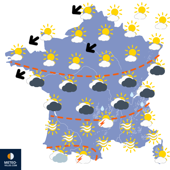 Carte de prévisions du temps du Jeudi 16 avril 2026