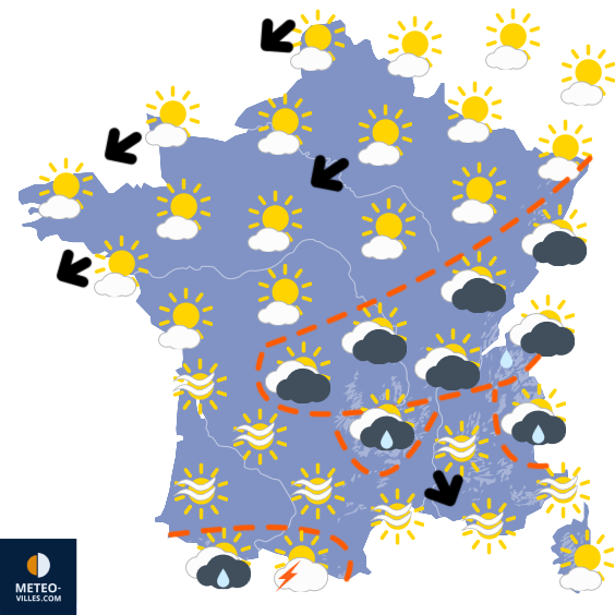 Carte de prévisions du temps du Vendredi 17 avril 2026