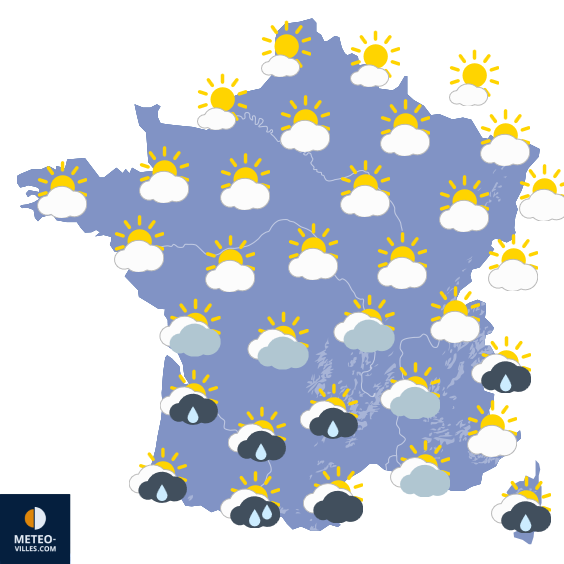 Carte de prévisions du temps du Mardi 14 avril 2026