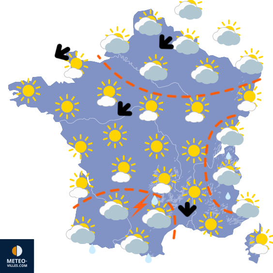 Carte de prévisions du temps du Jeudi 16 avril 2026
