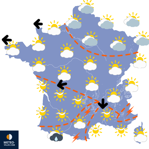 Carte de prévisions du temps du Vendredi 17 avril 2026