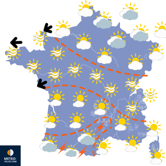 Carte de prévisions du temps du Samedi 18 avril 2026