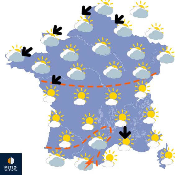 Carte de prévisions du temps du Jeudi 16 avril 2026