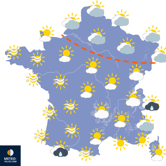Carte de prévisions du temps du Vendredi 17 avril 2026