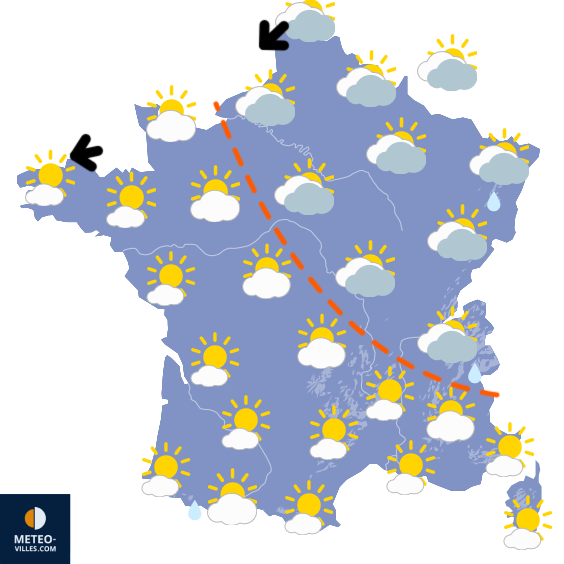 Carte de prévisions du temps du Jeudi 16 avril 2026