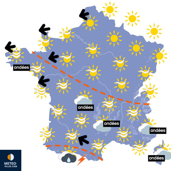 Carte de prévisions du temps du Samedi 18 avril 2026