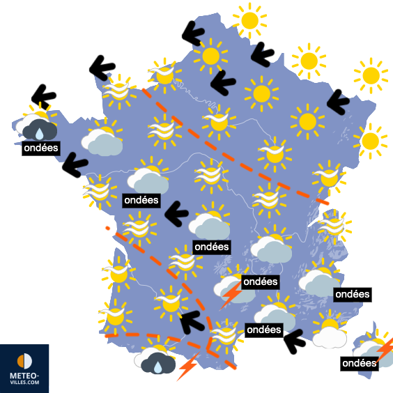 Carte de prévisions du temps du Lundi 20 avril 2026