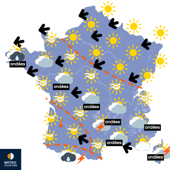 Carte de prévisions du temps du Mardi 21 avril 2026