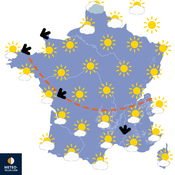 Carte de prévisions du temps du Vendredi 17 avril 2026