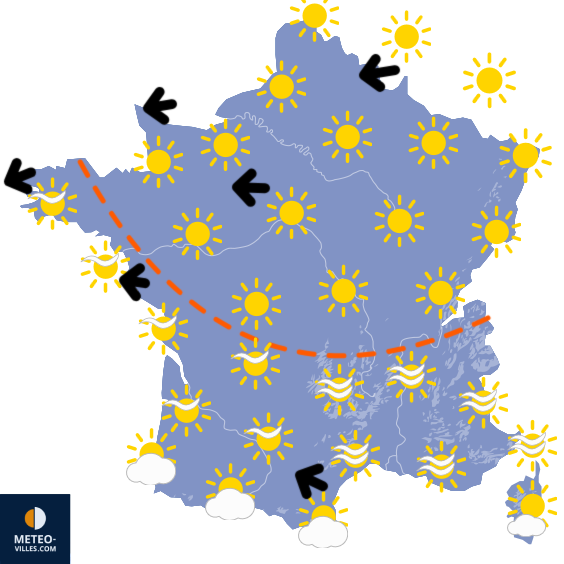 Carte de prévisions du temps du Samedi 18 avril 2026