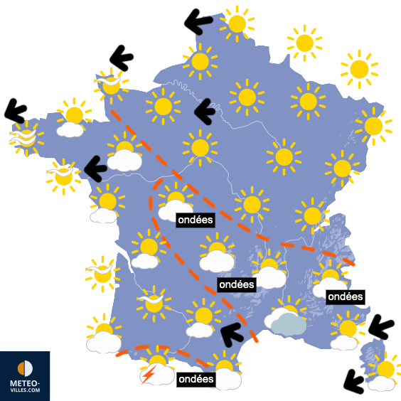 Carte de prévisions du temps du Mardi 21 avril 2026