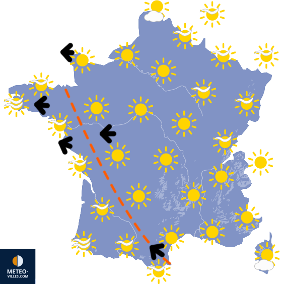 Carte de prévisions du temps du Samedi 18 avril 2026