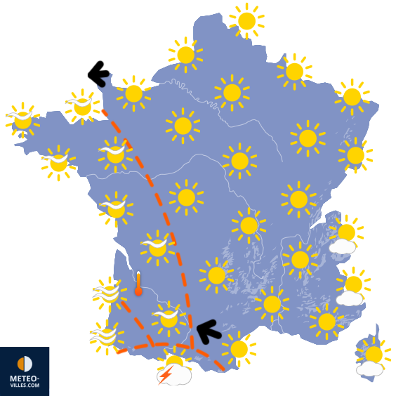 Carte de prévisions du temps du Vendredi 24 avril 2026
