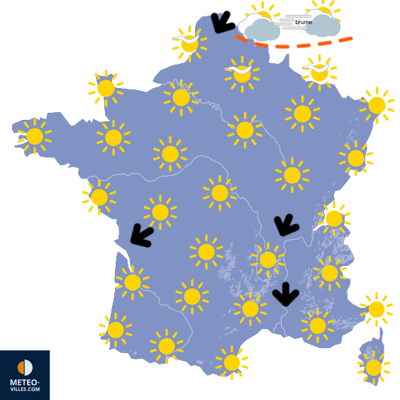 Carte de prévisions du temps du Samedi 18 avril 2026