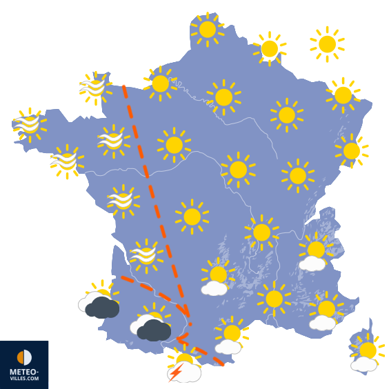 Carte de prévisions du temps du Mardi 21 avril 2026