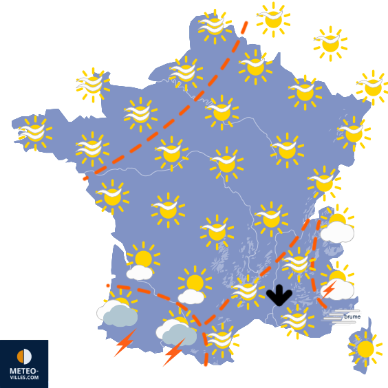 Carte de prévisions du temps du Dimanche 26 avril 2026
