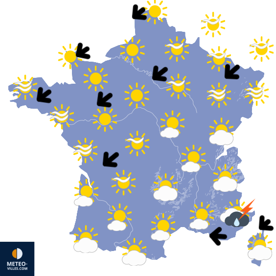 Carte de prévisions du temps du Mardi 21 avril 2026