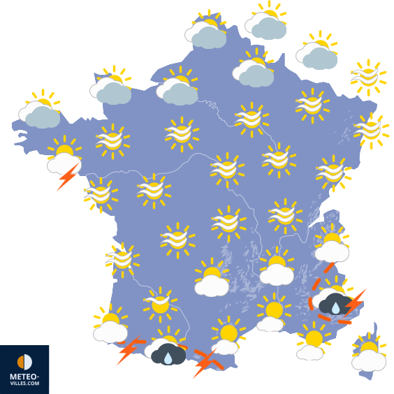 Carte de prévisions du temps du Jeudi 23 avril 2026