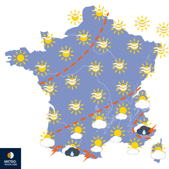 Carte de prévisions du temps du Vendredi 24 avril 2026