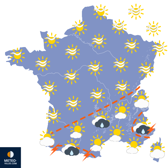 Carte de prévisions du temps du Dimanche 26 avril 2026