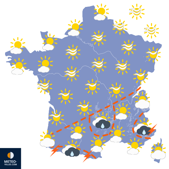 Carte de prévisions du temps du Dimanche 26 avril 2026