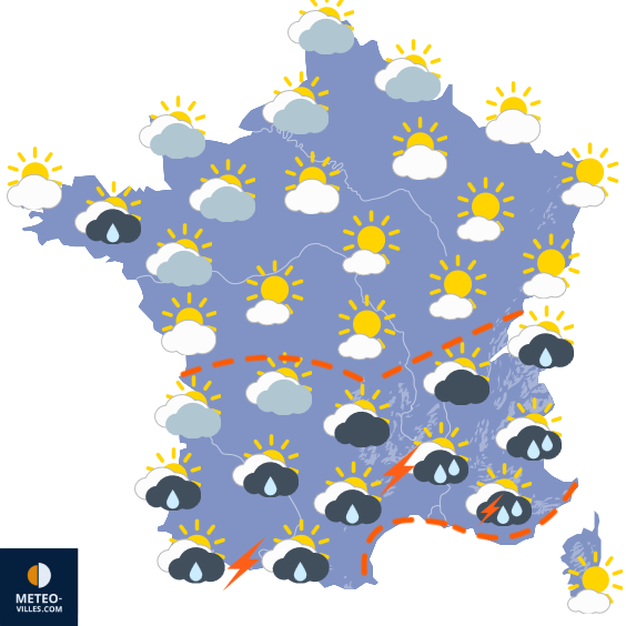 Carte de prévisions du temps du Vendredi 24 avril 2026