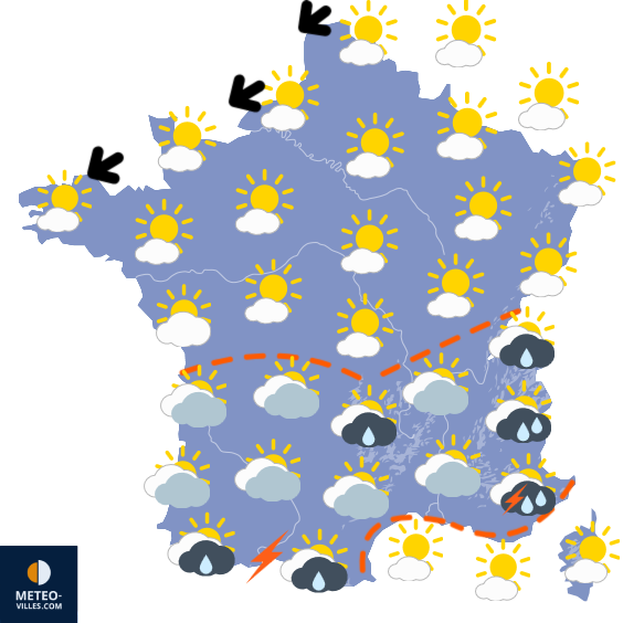 Carte de prévisions du temps du Dimanche 26 avril 2026