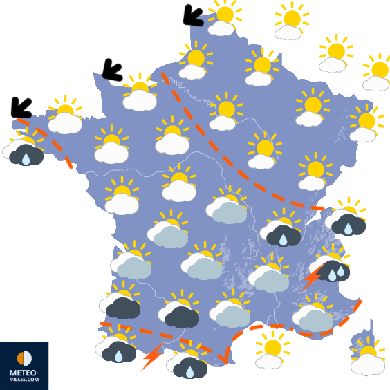 Carte de prévisions du temps du Vendredi 24 avril 2026