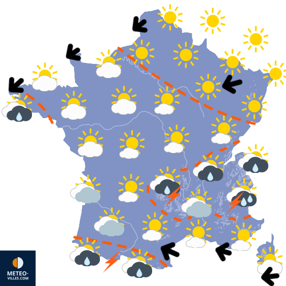 Carte de prévisions du temps du Dimanche 26 avril 2026