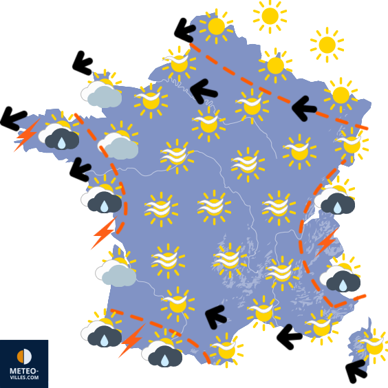 Carte de prévisions du temps du Mardi 28 avril 2026